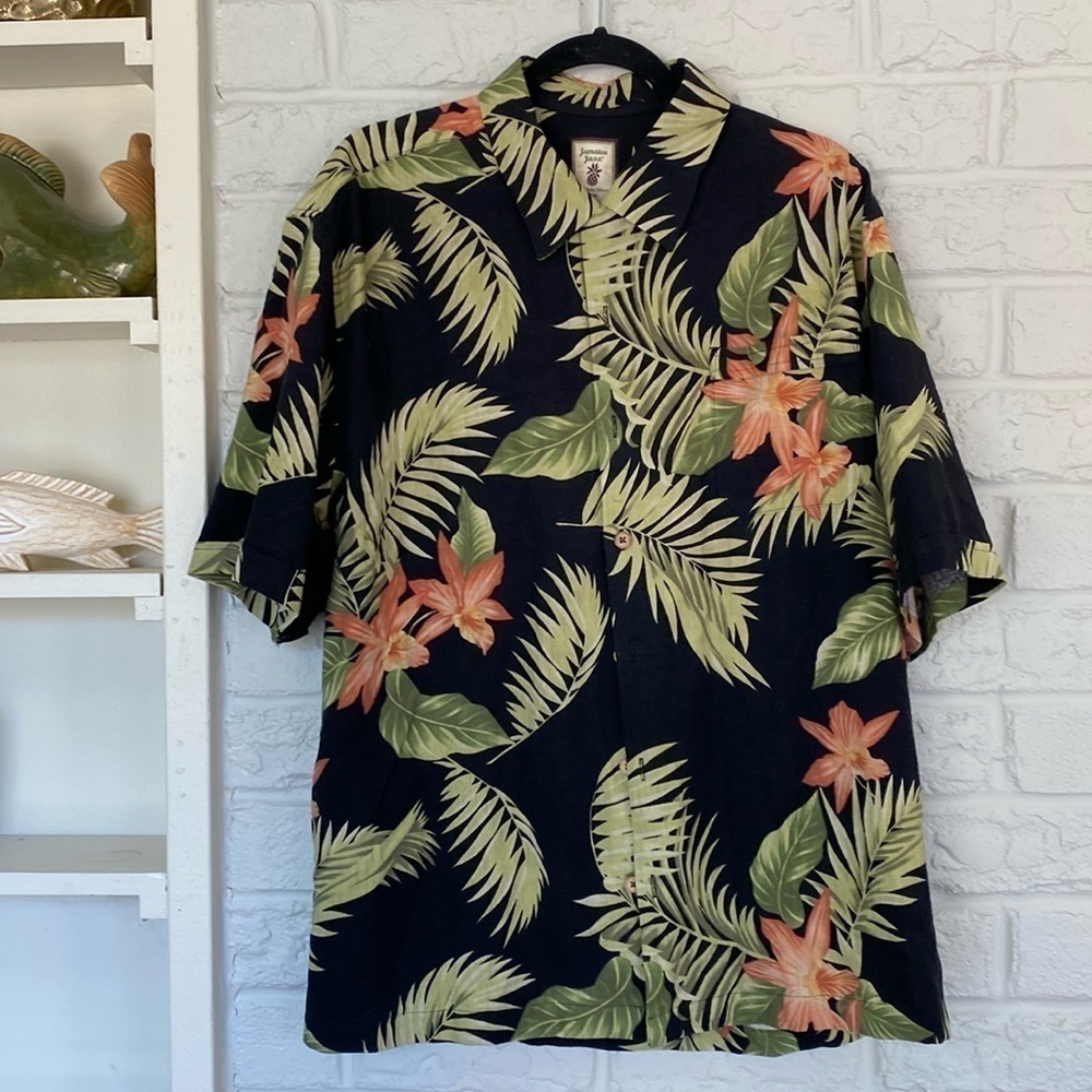 Jamaica Jazz Authentic Island Style 100% Silk Hawaiian Style Shirt